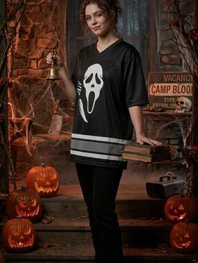 Ghost Face Black Scream Graphic Jersey